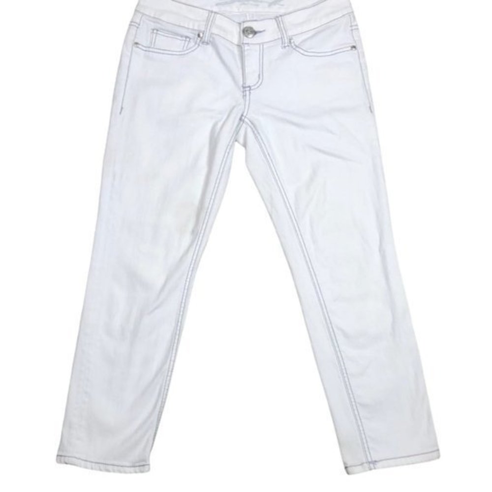 Seven7 Womens Straight Cropped Jeans White Size 6